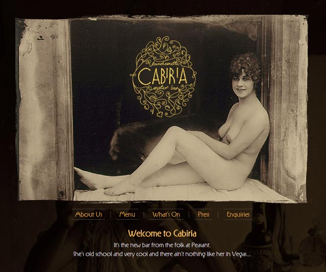 Cabiria Website Splash Page