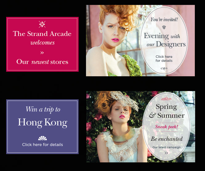 Strand Arcade website buttons