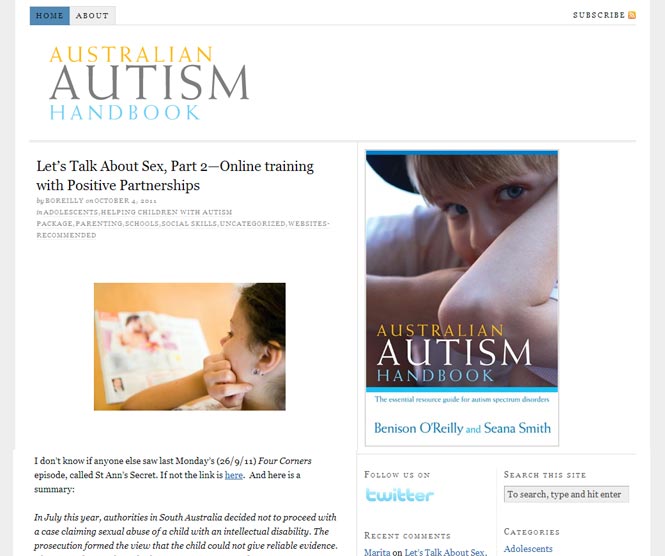 australian autism handbook website